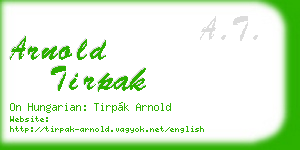 arnold tirpak business card